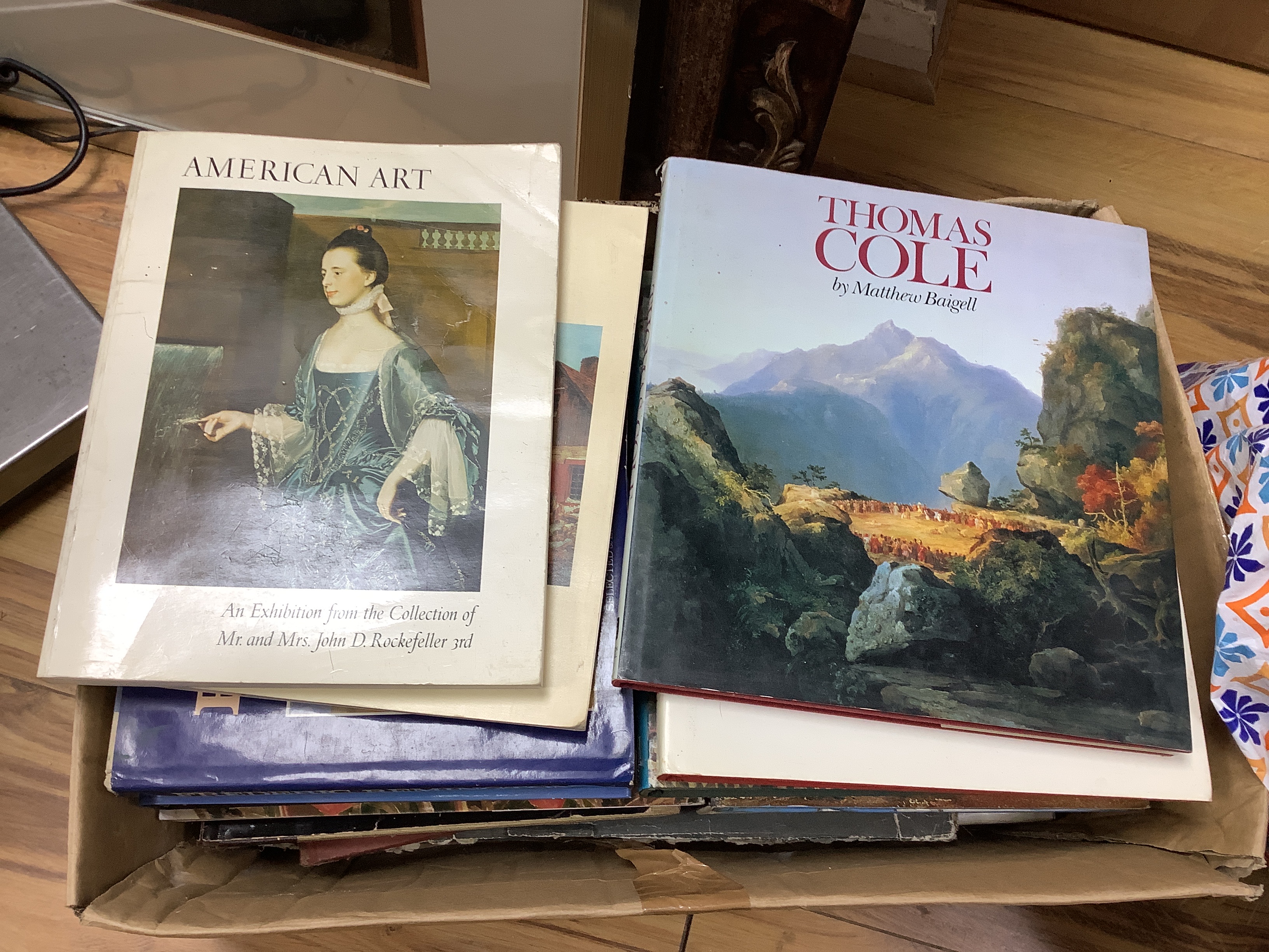 A box of American Art books